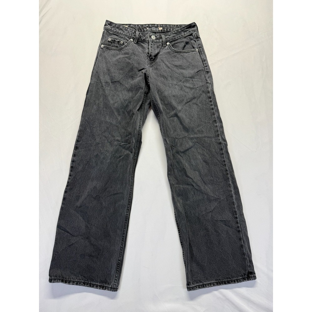 Levi's Premium Jeans Women 25 Black Dark Wash Denim Cotton Mid Rise Straight Leg